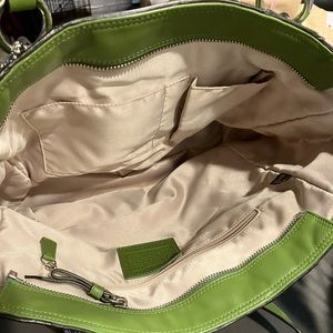 Green coach bag